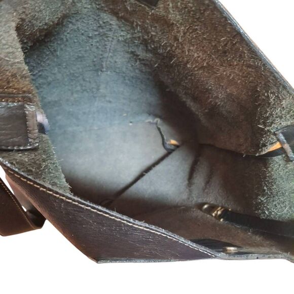 Mario Hernandez Butterfly Embossed Leather Patchwork Bucket Bag - Picture 6 of 8